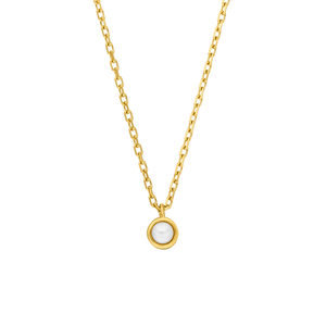 Halskette Pure mit Perle, 18 Karat Gelbgold vergoldet