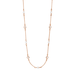 Halskette Pure mit Swasserzuchtperlen, 18 Karat Rosegold vergoldet