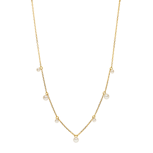 Halskette Rain Drop, 18 K Gelbgold vergoldet, Perle