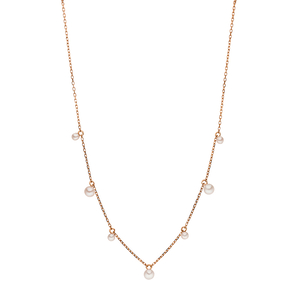 Halskette Rain Drop, 18 Karat Rosegold vergoldet, Perle
