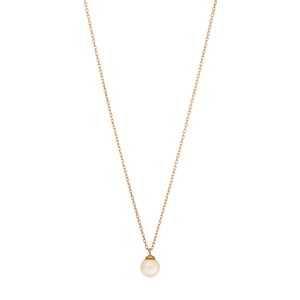 Halskette Rain Drop, Perle, 18 K Rosegold vergoldet