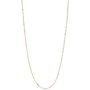 Halskette Rainbow, 100 cm, Amazonit, 18 K Rosegold vergoldet