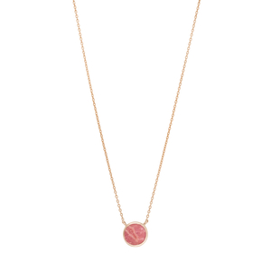 Halskette Round, Rhodochrosite, 18 K Rosegold vergoldet