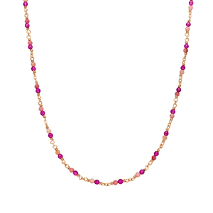 Halskette Rubin, 18 Karat Rosegold vergoldet