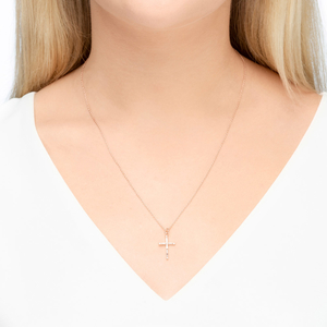 Halskette SPARKLE CROSS, 18 Karat Rosegold vergoldet