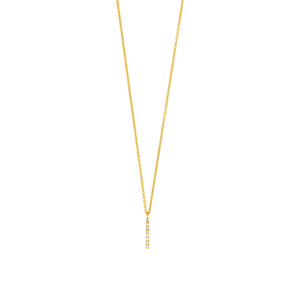 Halskette Small Bar, Diamant, 14 K Gelbgold