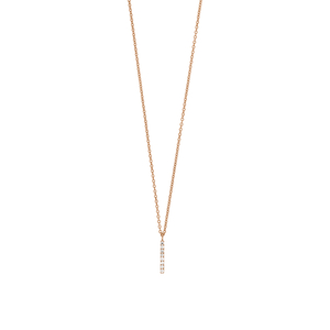 Halskette Small Bar, Diamant, 14 K Rosegold