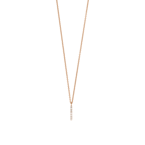 Halskette Small Bar, Diamant, 14 Karat Rosegold