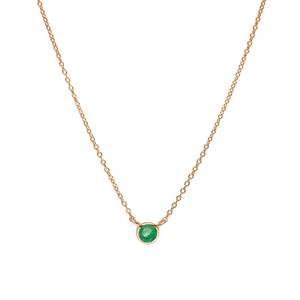 Halskette Smaragd, 14K Rosegold