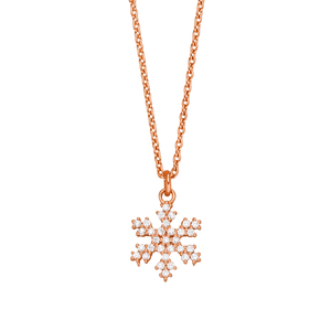 Halskette Snowflake, 18 K Rosegold vergoldet