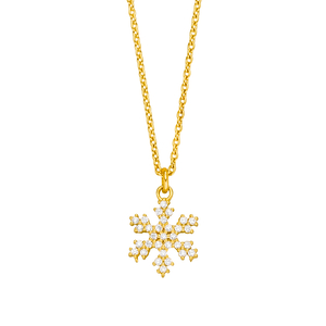 Halskette Snowflake, 18 Karat Gelbgold vergoldet