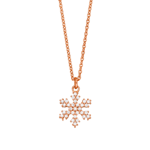 Halskette Snowflake, 18 Karat Rosegold vergoldet