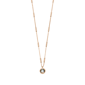 Halskette Solitr, Labradorit, 18 K Rosegold vergoldet
