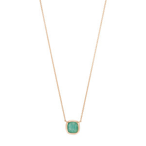 Halskette Square Amazonite, 18 K Rosegold vergoldet