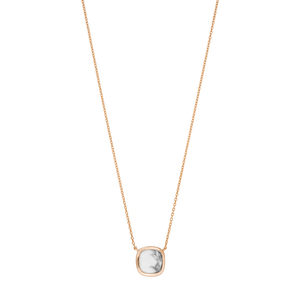 Halskette Square Howlite, 18 K Rosegold vergoldet