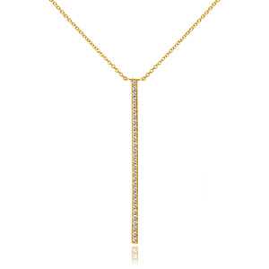 Halskette Bar Diamanten, 18 Karat Gelbgold