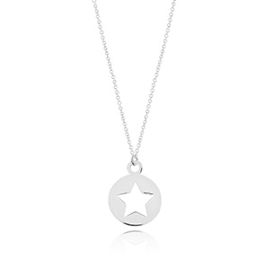 Halskette Star, 14K Weissgold