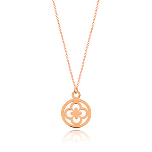 Halskette Clover, 14 K Rosegold