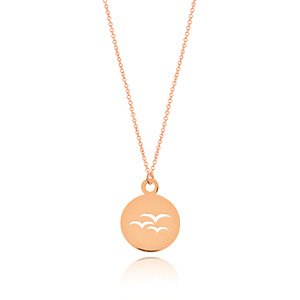 Halskette Birds, 14 K Rosegold