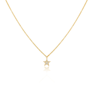 Halskette Stern mit Diamanten, 18 K Gelbgold