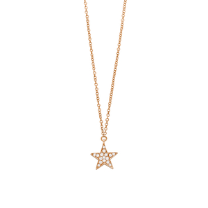 Halskette Stern mit Diamanten, 18 Karat Rosegold