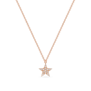 Halskette Stern mit Diamanten, 18 Karat Rosegold