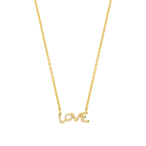 Halskette TINY LOVE mit Diamanten, 14 Karat Gelbgold