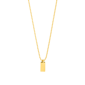 Halskette Tiny Dog Tag, 14 K Gelbgold