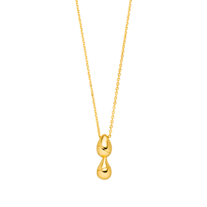 Halskette Two Drop, 18 Karat Gelbgold vergoldet