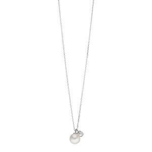Halskette Two Drop, 925 Sterlingsilber, Perle/Bergkristall