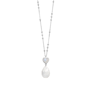 Halskette VALENTINE PEARLS, Mondstein, 925 Sterlingsilber