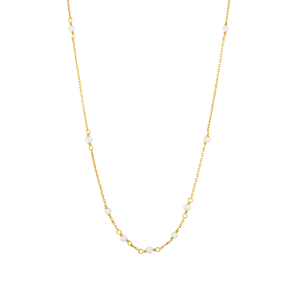 Halskette White Pearls, 14 Karat Gelbgold