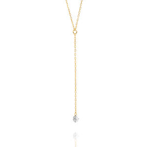 Halskette Y-Pure Diamant, 18K Gelbgold