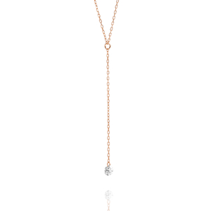 Halskette Y-Pure Diamant, 18K Rosegold