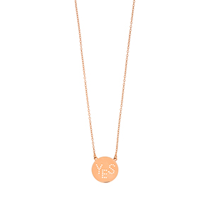 Halskette YES, 18 Karat Rosegold vergoldet