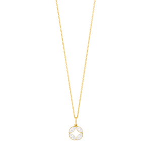 Halskette Zirkonia Flower, 18 K Gellbgold vergoldet