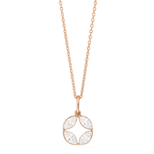 Halskette Zirkonia Flower, 18 K Rosegold vergoldet