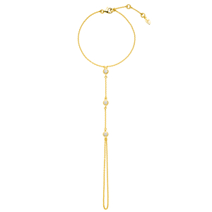 Hand Chain Zirkonia,18 K Gelbgold vergoldet