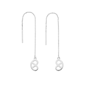 Kettenohrhnger Brezn mit Zirkonia, 925 Sterlingsilber