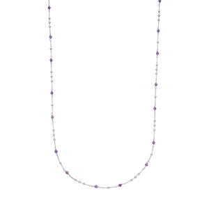 Lange Halskette Flying Gems, Amethyst, 90cm, 925 Sterlingsilber