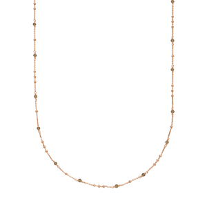 Lange Halskette Flying Gems, Rauchquarz, 90cm, 18 Karat Rosegold vergoldet Lange Halskette Flying Gems, Rauchquarz, 90cm, 18 Karat Rosegold vergoldet