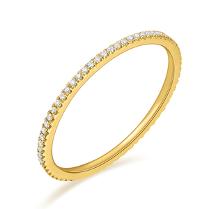 Memoryring mit Diamanten, 18 Karat Gelbgold