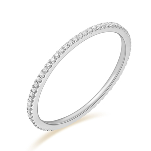 Memoryring mit Diamanten, 18 Karat Weigold