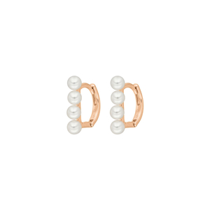 Mini-Klappcreole Pearls, 18 K Rosegold vergoldet