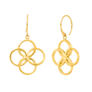 Ohrhnger Clover Charm Duo, 18 K Gelbgold vergoldet