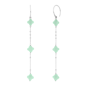 Ohrh�nger Clover Gem, lang, Amazonit, 925 Sterlingsilber