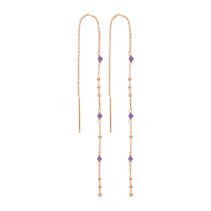 Ohrhnger Flying Gems, Amethyst, 18 K Rosegold vergoldet