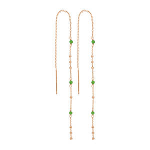 Ohrhnger Flying Gems, Grner Achat, 18 K Rosegold vergoldet