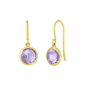 Ohrringe Amethyst, 14 Karat Gelbgold