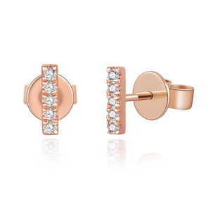 Ohrringe Bar mit Diamanten, 18 K Rosegold